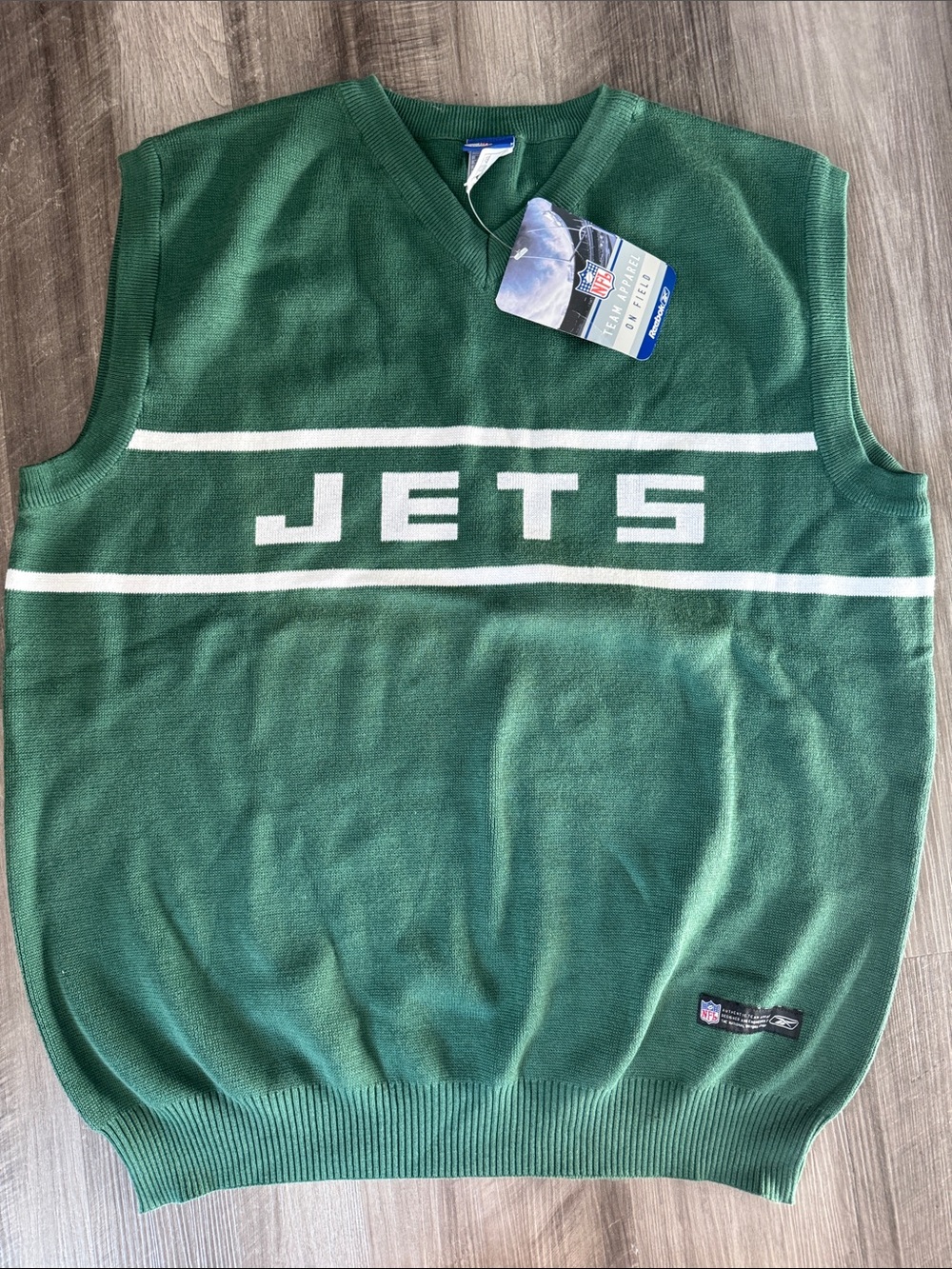 NEW Reebok New York Jets XL sweater vest vintage NFL football men’s on field
